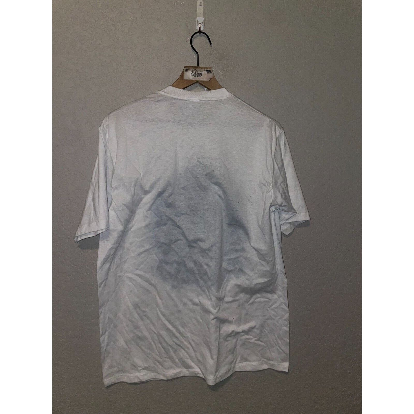 Jerzees 1990 Las Vegas NV Palm Tree Graphic Blue White Shirt VTG 90s Size US XL / EU 56 / 4 - 11 Thumbnail