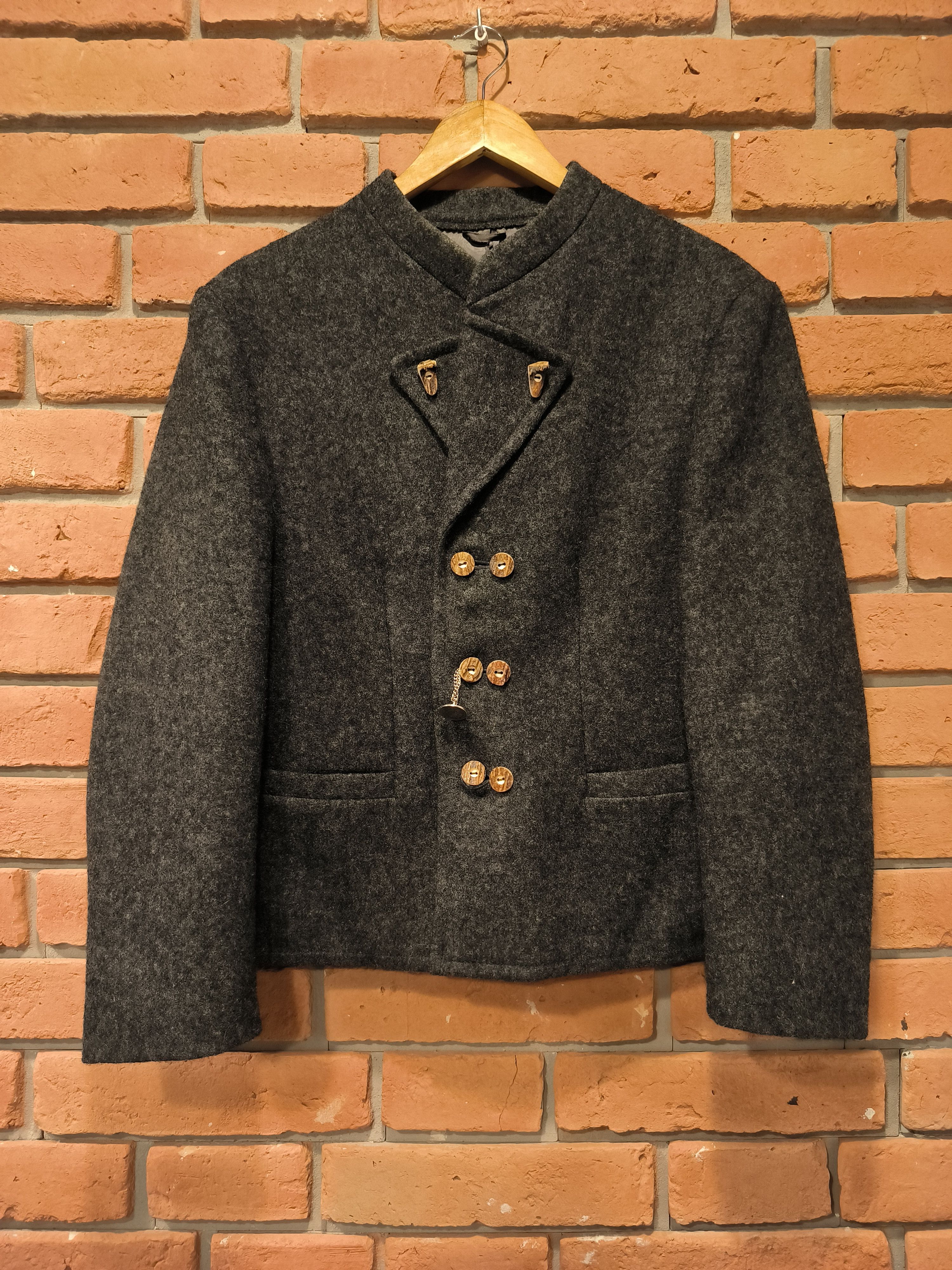 image of Vintage Weyrey Austria Wool Tyroler Jacket Coat in Grey, Men's (Size Small)