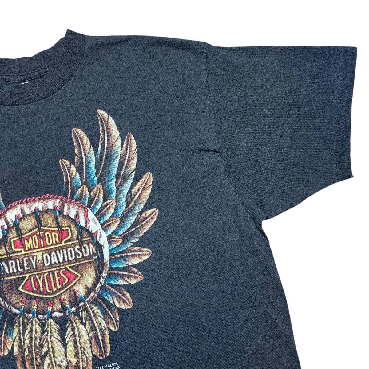 Harley Davidson × Vintage Vtg 1991 Harley Davidson 3D Emblem Native Dream Catcher Tee Size US XL / EU 56 / 4 - 6 Thumbnail