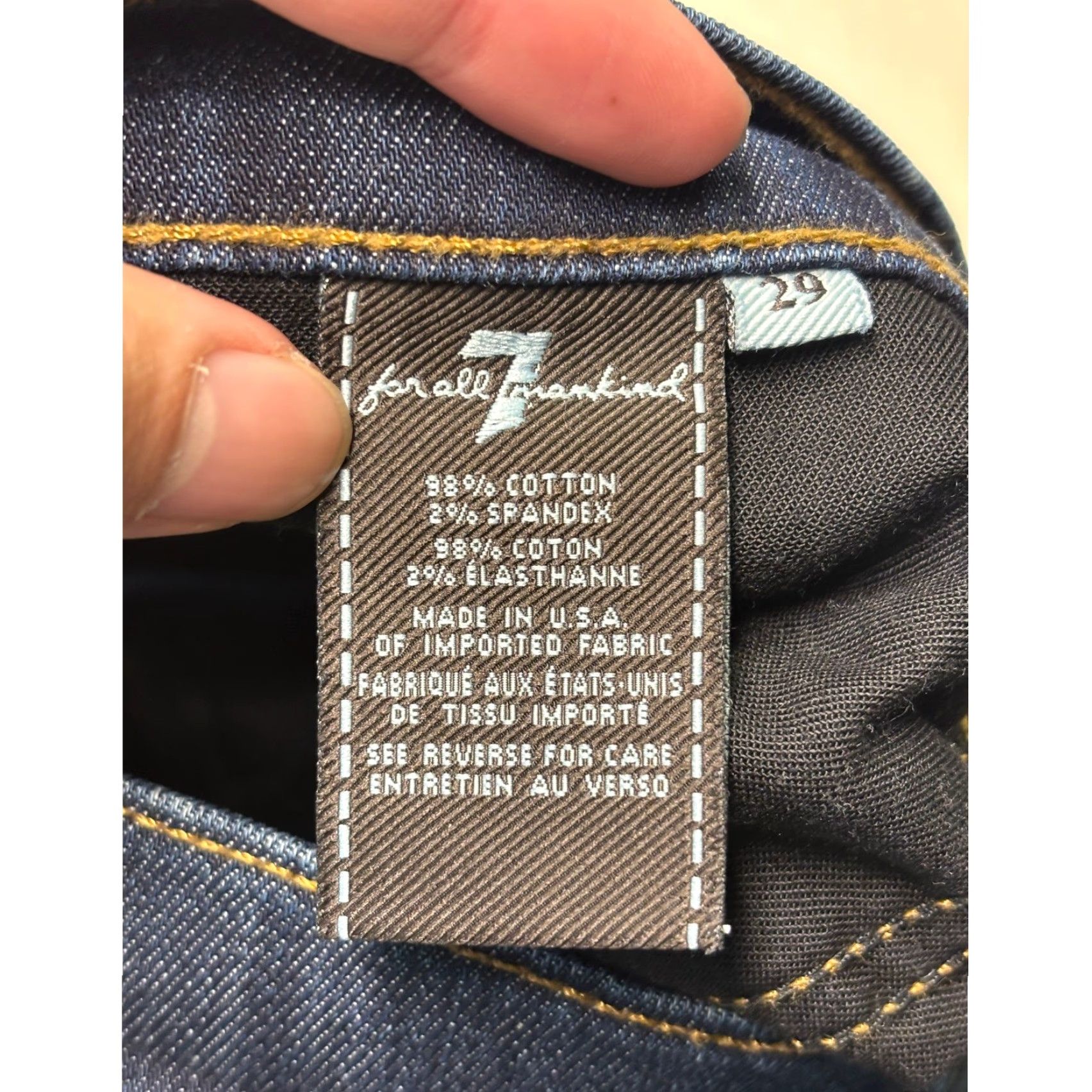 7 For All Mankind 7 For All Mankind Carsen Jeans Dark Wash Straight Leg Mens 29x27 Denim Cotton Blend Stretch USA Made USA Size US 29 - 7 Thumbnail