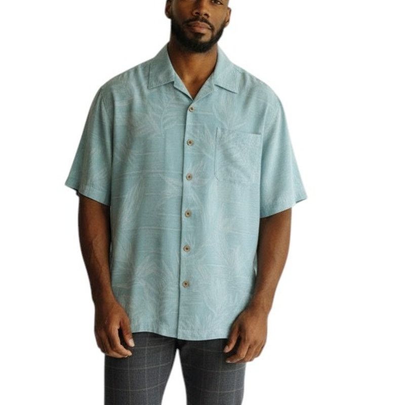 Tommy Bahama TOMMY BAHAMA Camp Shirt Silk XL Palm Tree Print Short Sleeve Size US XL / EU 56 / 4 - 1 Thumbnail