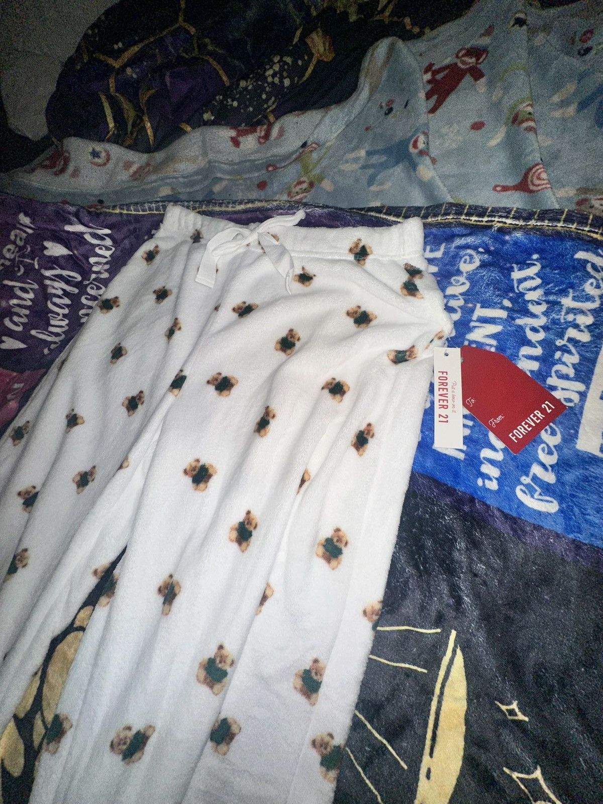 Forever 21 Forever 21 “Put a Bow On It” Pajama pants with Teddy Bears Size 34" / US 12 / IT 48 - 2 Thumbnail