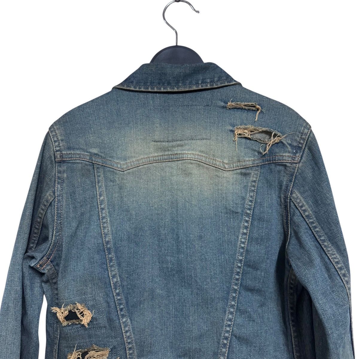GOA GOA Snakeskin Distressed Denim Jacket Cropped Size XS / US 0-2 / IT 36-38 - 8 Thumbnail
