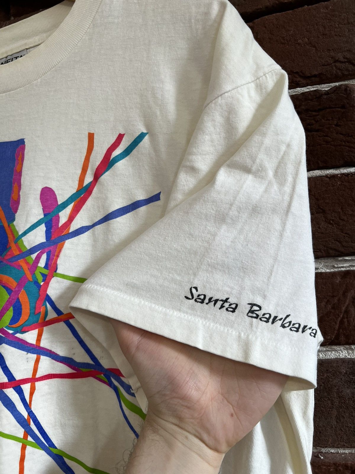 Vintage Vintage 1990s ONEITA Andrew Carson Biking Single Stitch Tee Size US XL / EU 56 / 4 - 6 Thumbnail