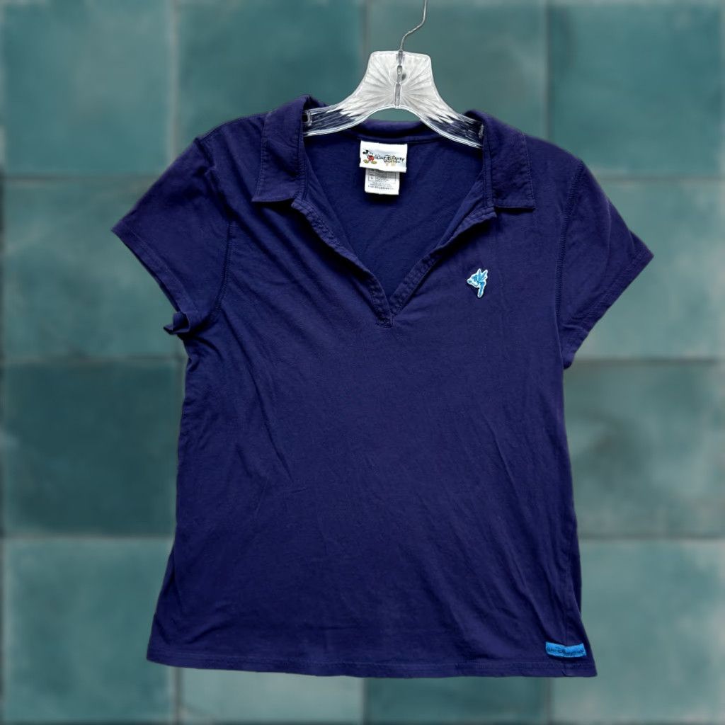 Disney VINTAGE Disney Tinker Bell Polo Shirt Womens L Blue Shirt 2000s Y2K Walt Disney World Preppy Size L / US 10 / IT 46 - 1 Thumbnail