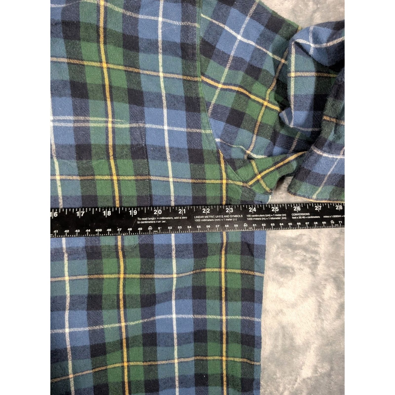 Vintage LL Bean Shirt Mens Large Blue Green Plaid Flannel Long Sleeve Button Up Casual Size US L / EU 52-54 / 3 - 3 Thumbnail