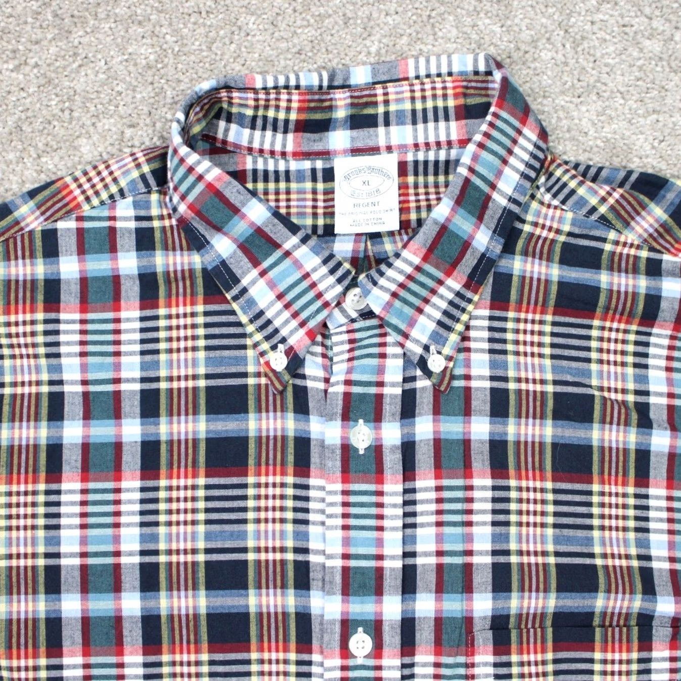 Brooks Brothers Brooks Brothers Regent Shirt Mens XL Red/Green Plaid 100% Cotton Long Sleeve Button-Up Size US XL / EU 56 / 4 - 6 Thumbnail