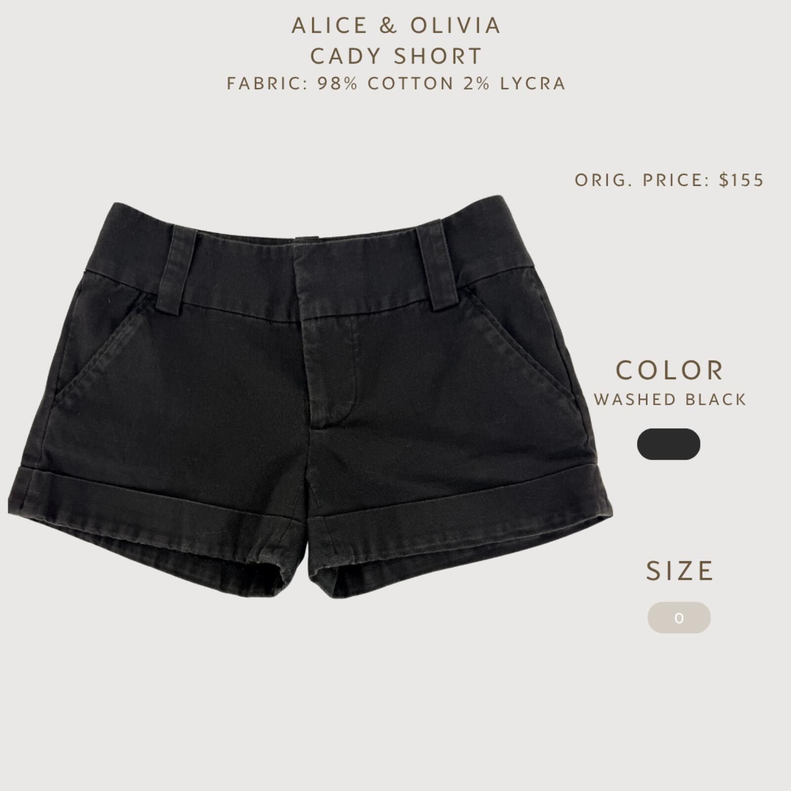 Other Alice & Olivia Cady Tailored Shorts Washed Black 0 Size 25" / US 0 / IT 36 - 2 Thumbnail