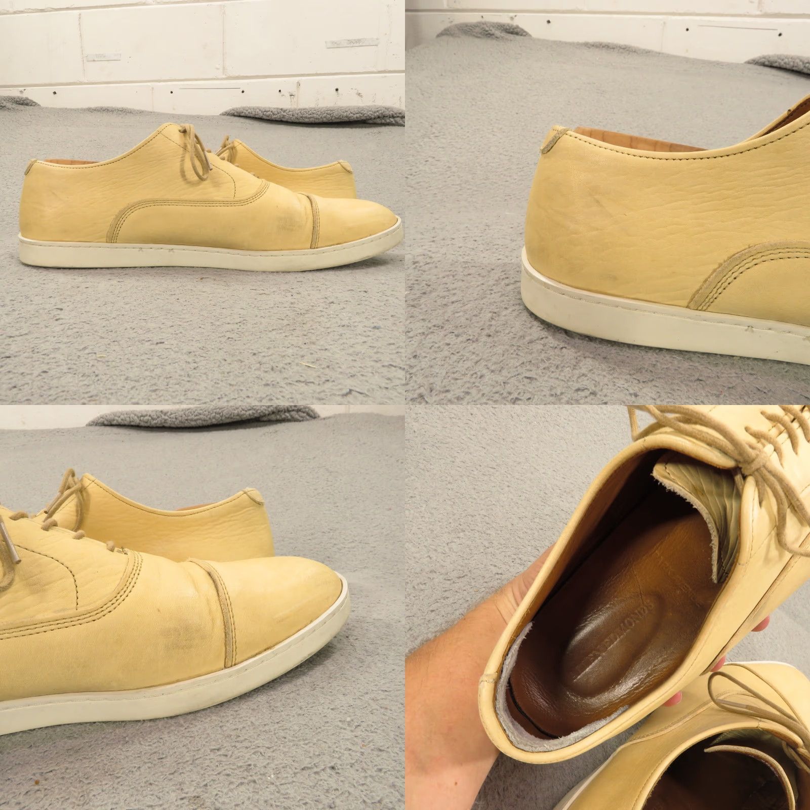 Allen Edmonds VINTAGE Allen Edmonds Shoes Men 11 E Park Avenue Courtside Sneakers Cream Parchment Bone Oxford Leather Dress Size US L / EU 52-54 / 3 - 9 Thumbnail
