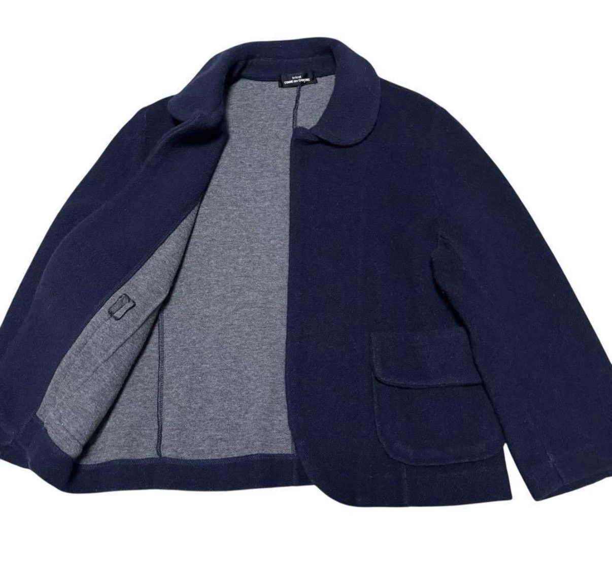 Comme des Garcons COMME des GARÇONS Navy Doll Collar Short Knit Cardigan K23 Size S / US 4 / IT 40 - 3 Thumbnail