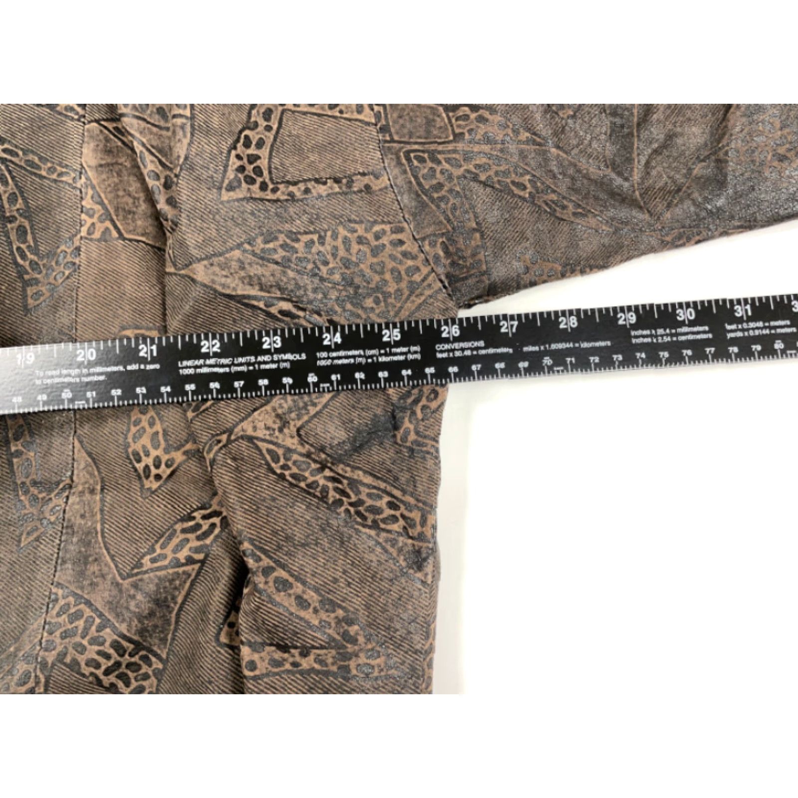 Vintage VINTAGE PELLE Brown Geometric Leopard Print Leather Jacket Women's Medium 90s Hipster Size M / US 6-8 / IT 42-44 - 7 Thumbnail