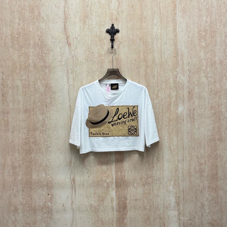 Loewe Loewe Embroidered straw hat letter logo short sleeve Size S / US 4 / IT 40 - 1 Thumbnail