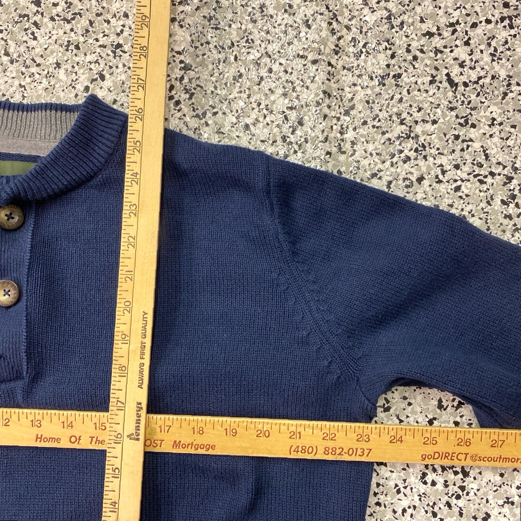 Eddie Bauer VINTAGE Eddie Bauer Sweater Men’s Large Blue Fisherman Henley Cotton Knit Size US L / EU 52-54 / 3 - 3 Thumbnail