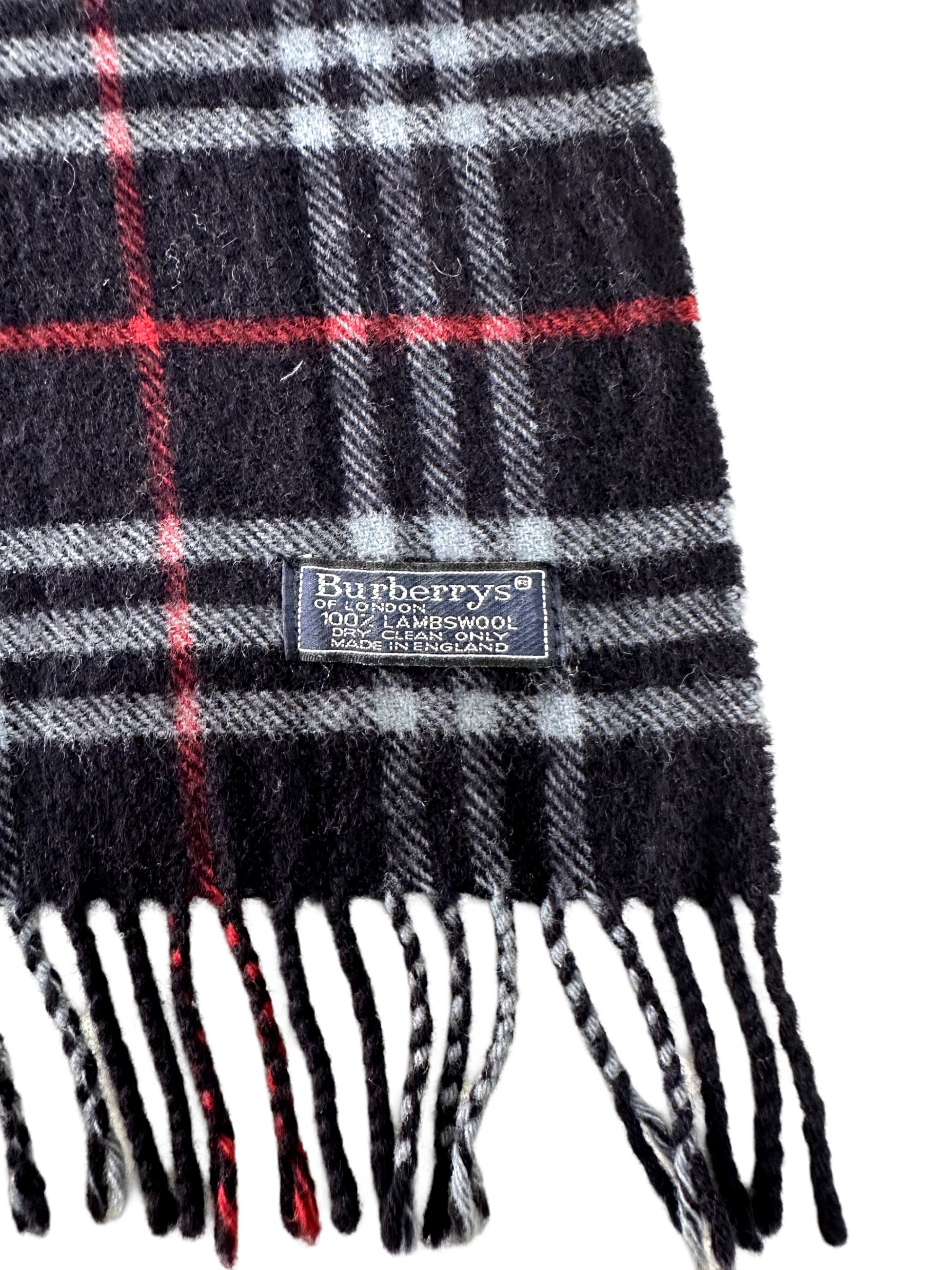 Burberry Burberrys Check Scarf N Blue 100% Lambswool Unisex Scarf Size ONE SIZE - 3 Thumbnail