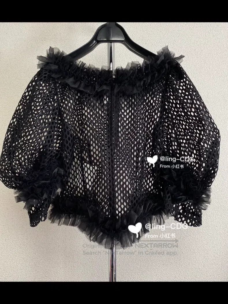 Comme Des Garcons Main line sheer net pleated bubble lante