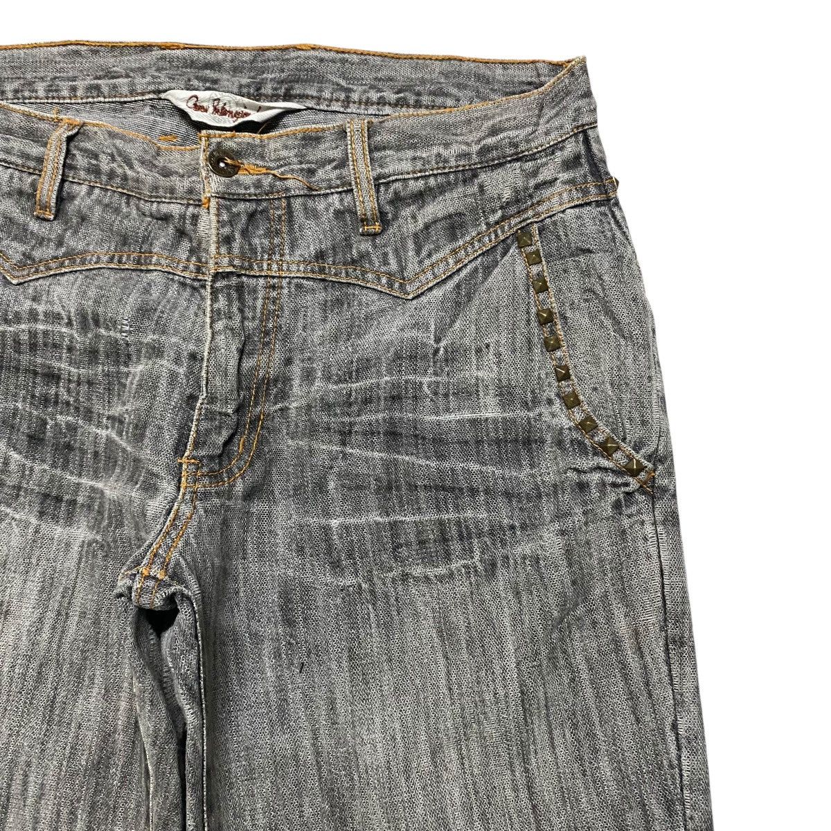 Japanese Brand GUMU INTERNATIONAL Studded Distressed Denim Flare Jeans Size US 31 - 5 Thumbnail
