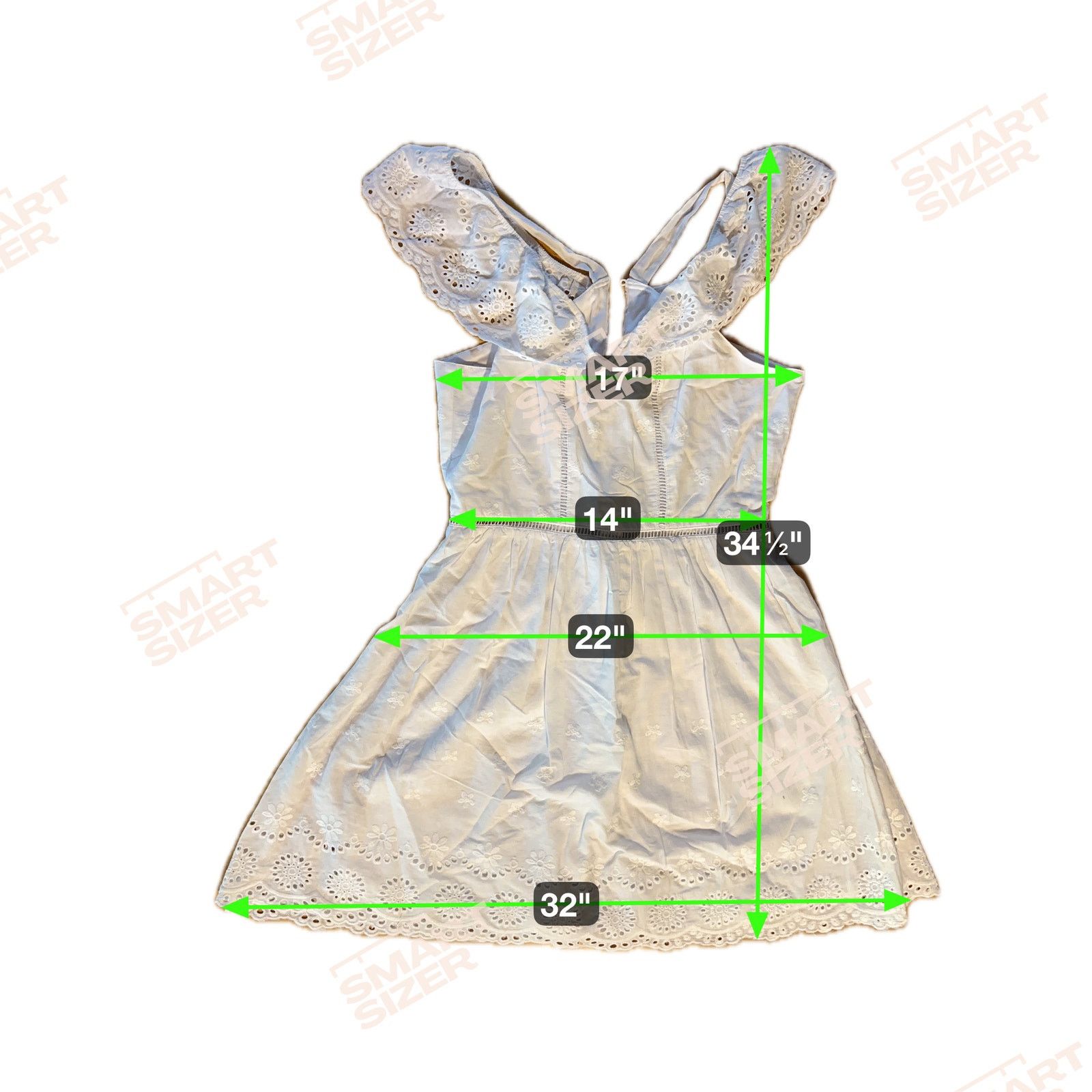ASTR The Label Astr The Label Women's White Eyelet Fit-and-Flare Dress M Size M / US 6-8 / IT 42-44 - 3 Thumbnail