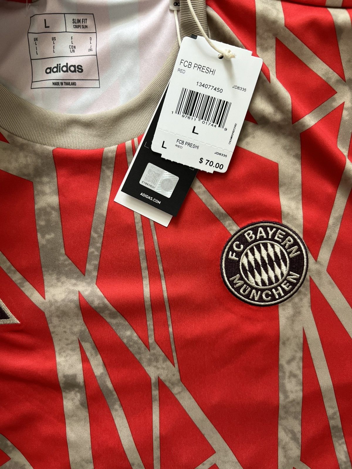 Adidas Adidas Bayern Munich FC Pre-Match Shirt 24/25 Red Jersey Size US L / EU 52-54 / 3 - 4 Thumbnail