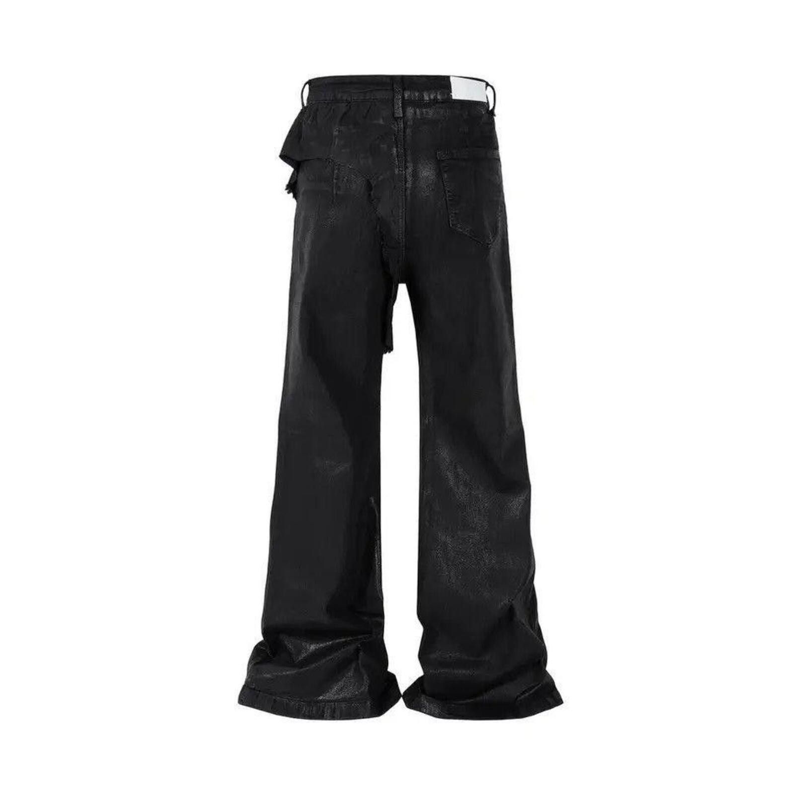 Japanese Brand Wax Leather Baggy Flare Pants Size US 30 / EU 46 - 5 Thumbnail