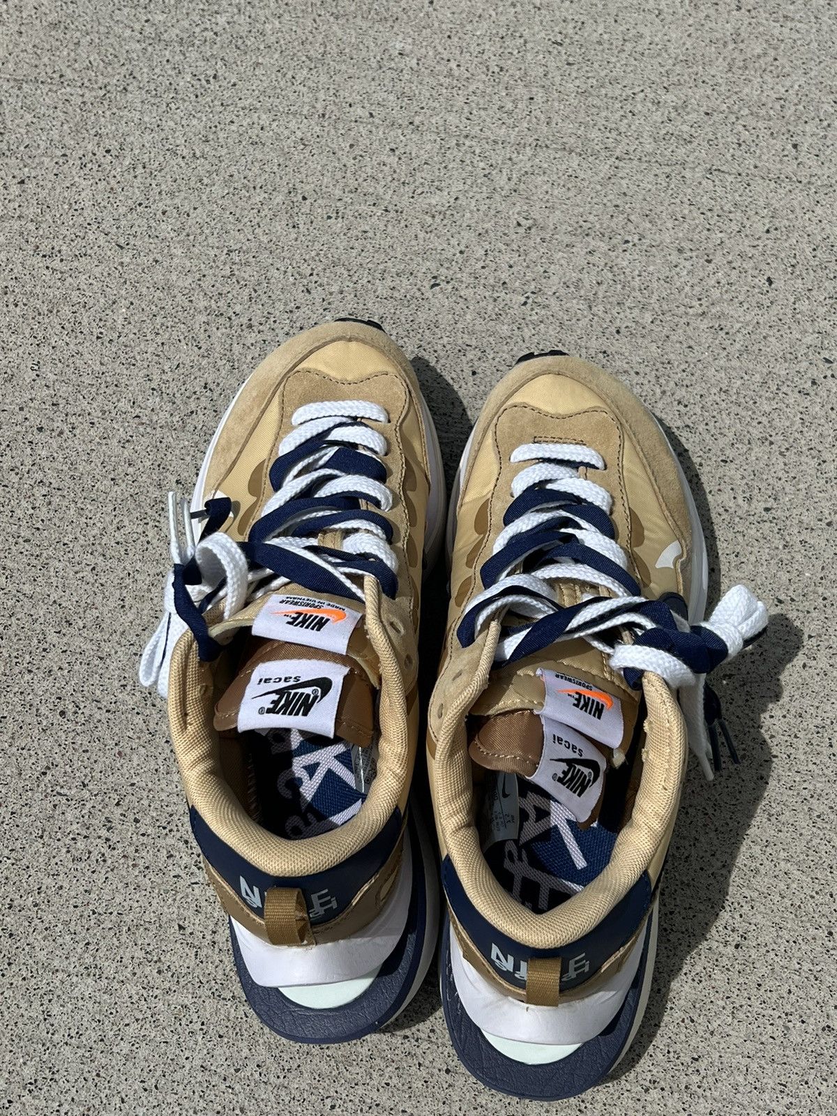 Nike × Sacai Nike X Sacai vaporwaffle Mens “Sesame Blue Void” Size US 7.5 / EU 40-41 - 3 Thumbnail
