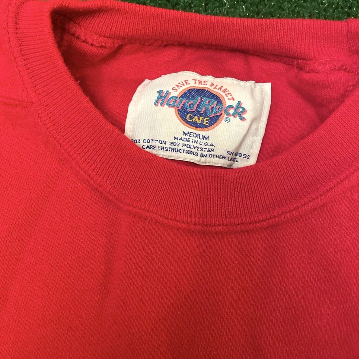 Vintage VINTAGE Hard Rock Cafe New Orleans Save The Planet Crewneck Sweater Size M Red Mens Crew Neck Sweatshirt Size US M / EU 48-50 / 2 - 2 Thumbnail