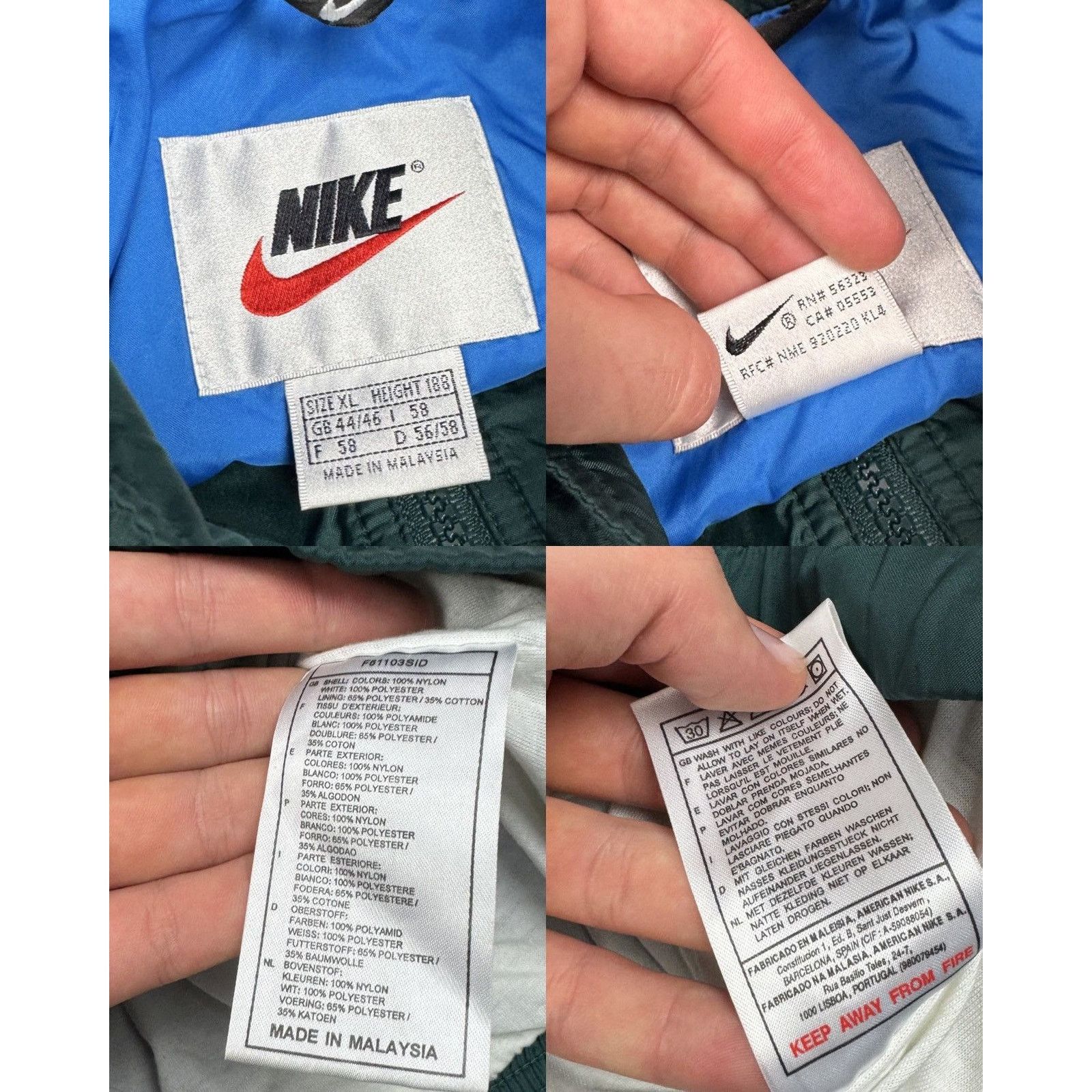 Nike Vintage Nike Men's Green Blue Swoosh Logo Full Zip Jacket XL Size US XL / EU 56 / 4 - 2 Thumbnail