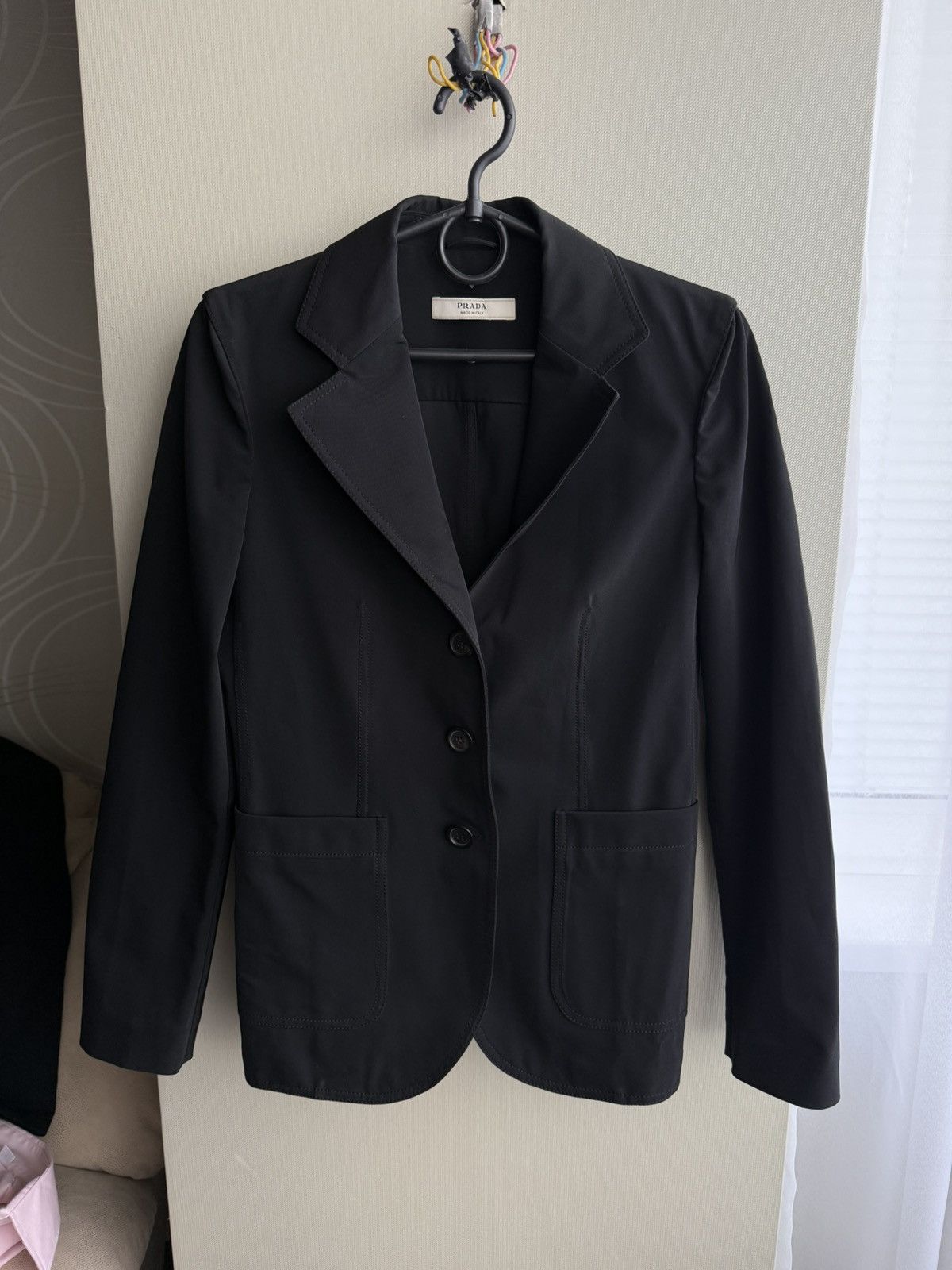 Vintage Prada Blazer Jacket Black Nylon Y2K