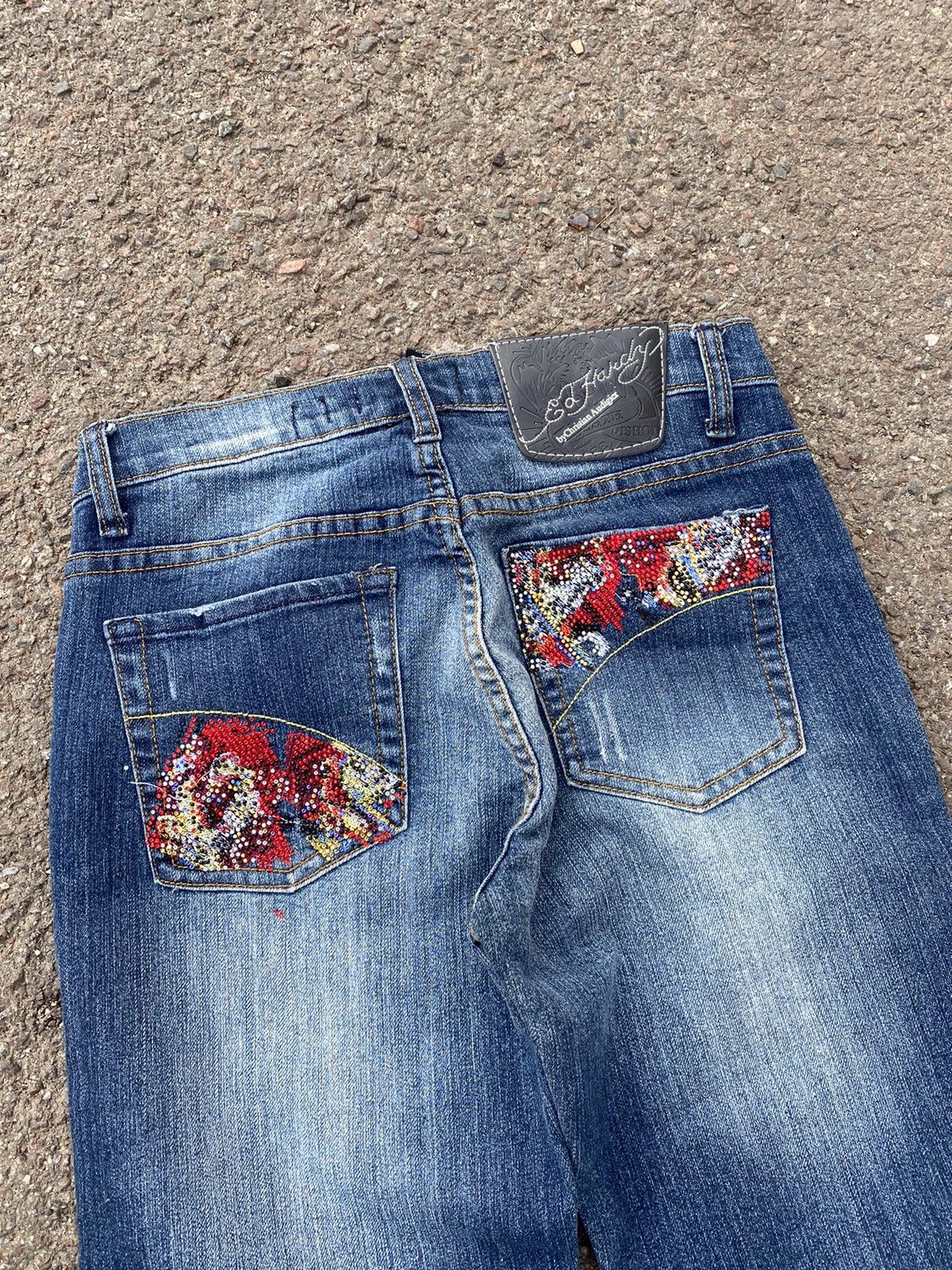 Ed Hardy Vintage Flare Ed Hardy Flared Denim Jeans y2k Size 27" / US 4 / IT 40 - 2 Thumbnail