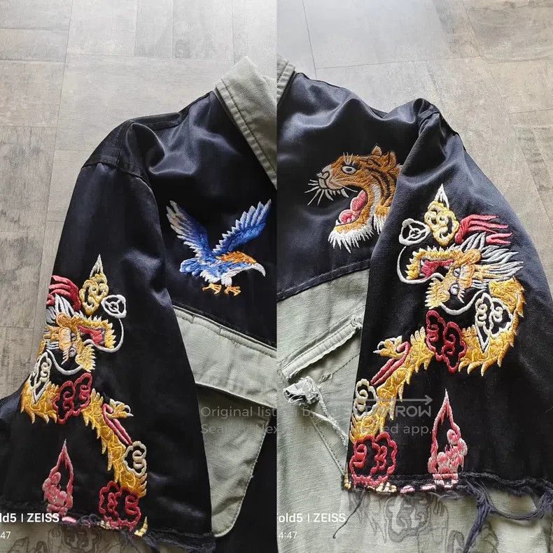Neighborhood Neighborhood Embroidered Jacket Black and Military Green Size US L / EU 52-54 / 3 - 5 Thumbnail
