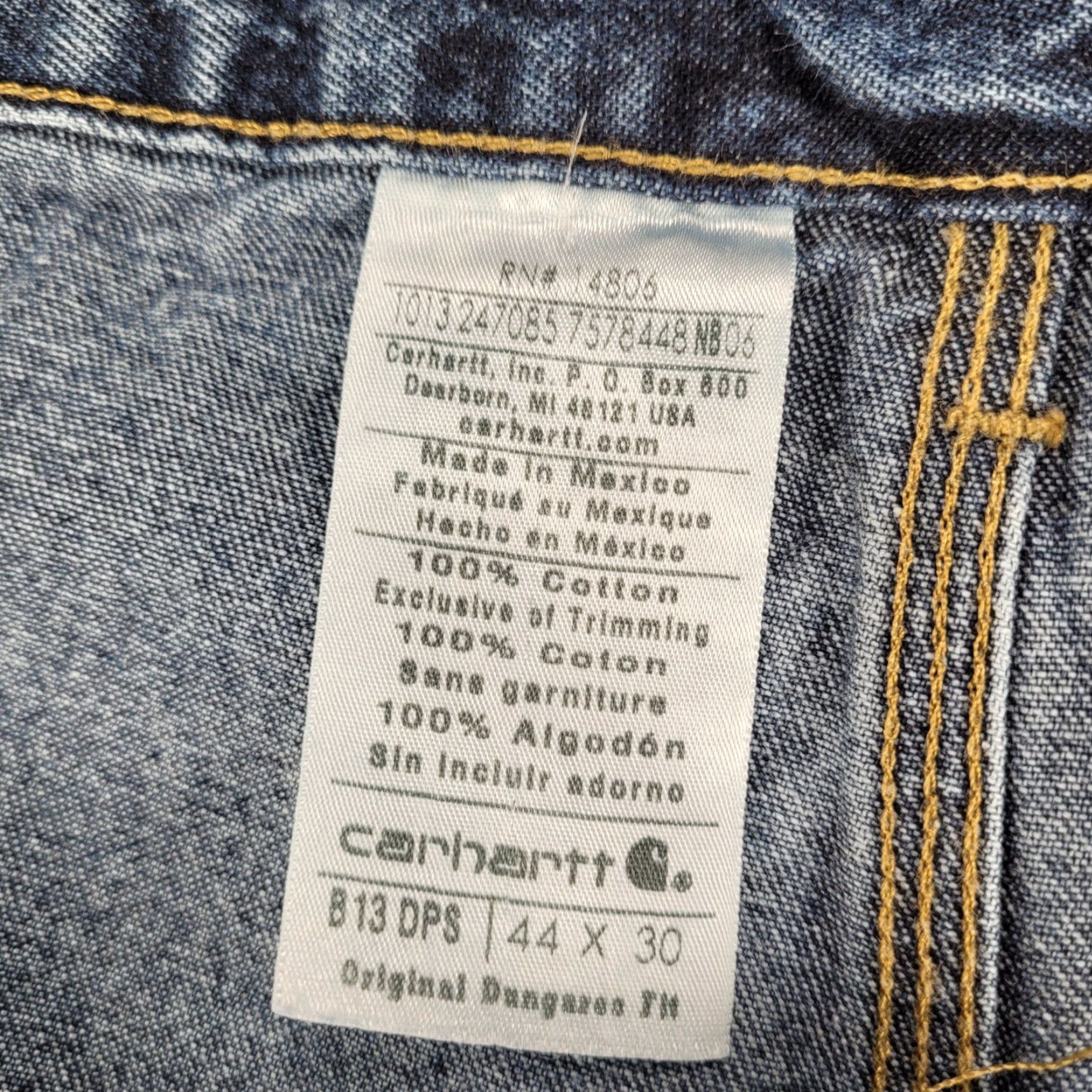 サイン入り Carhartt Jeans Carpenter Relaxed Fit Denim Blue 44x30 B13BPS Mens