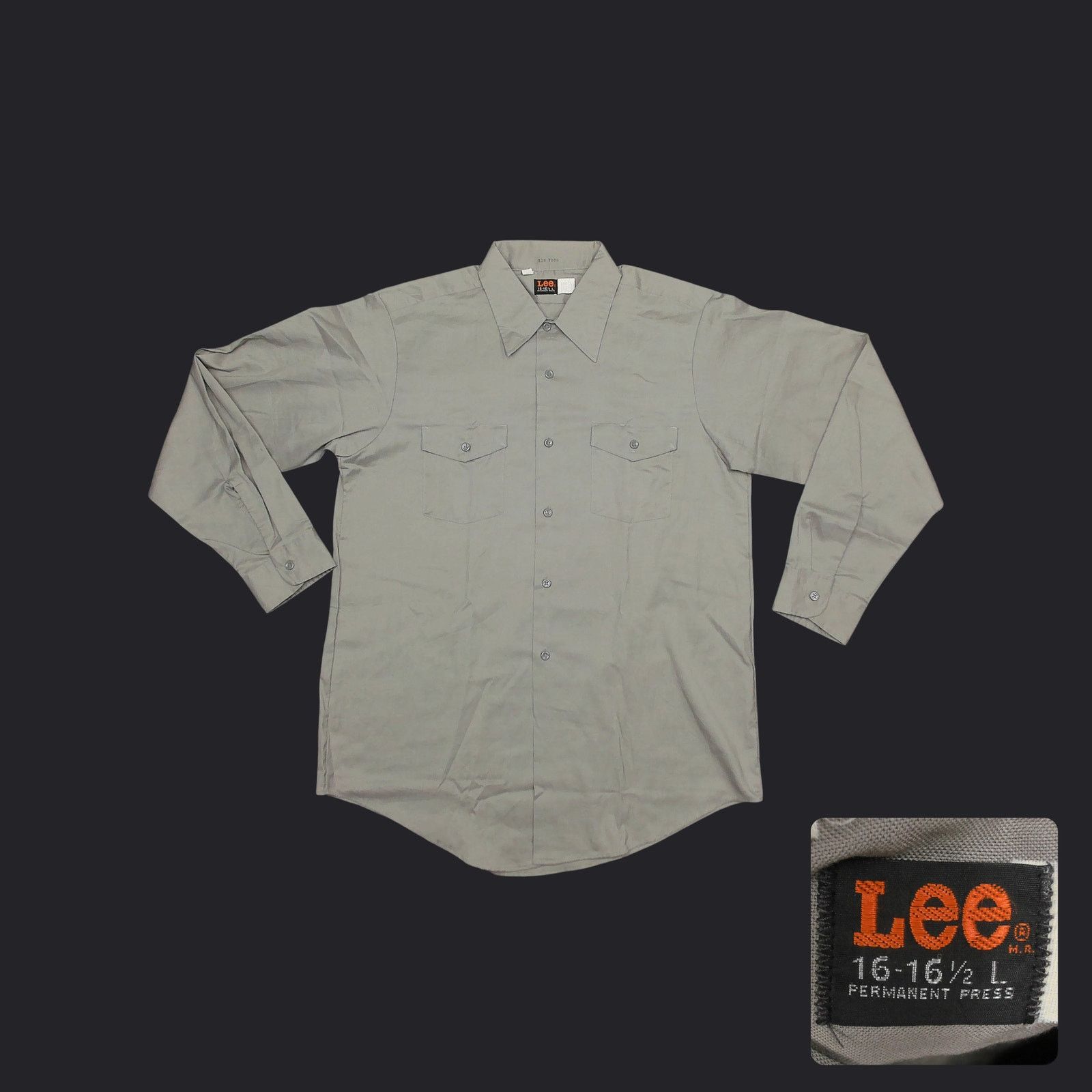 Lee Lee | Vintage 1980s Boxy Fit Permanent Press Work Shirt Size US XL / EU 56 / 4 - 1 Thumbnail