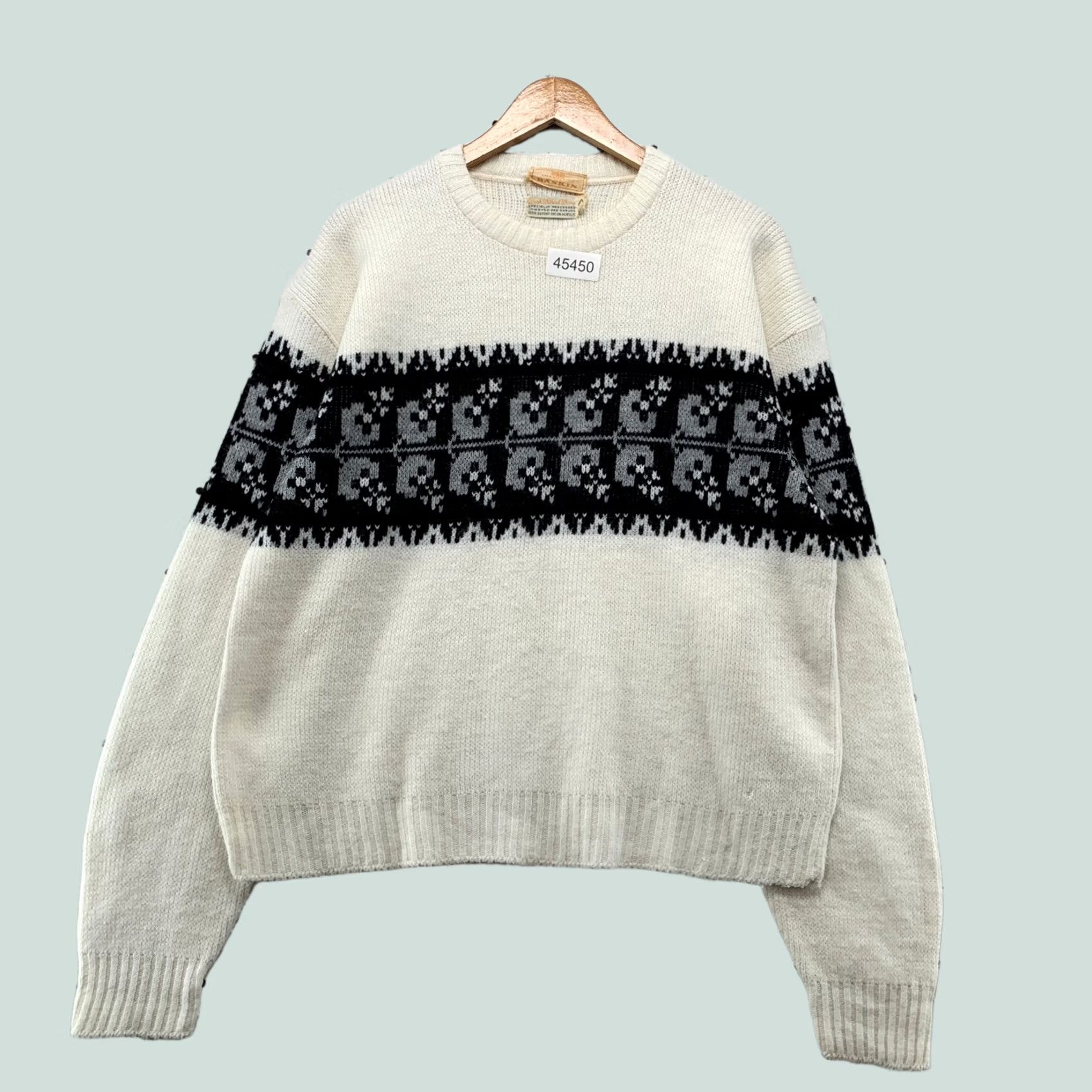 Vintage VINTAGE Baskin Sweater Mens Large White Orlon Acrylic 60s 70s Size US L / EU 52-54 / 3 - 1 Thumbnail