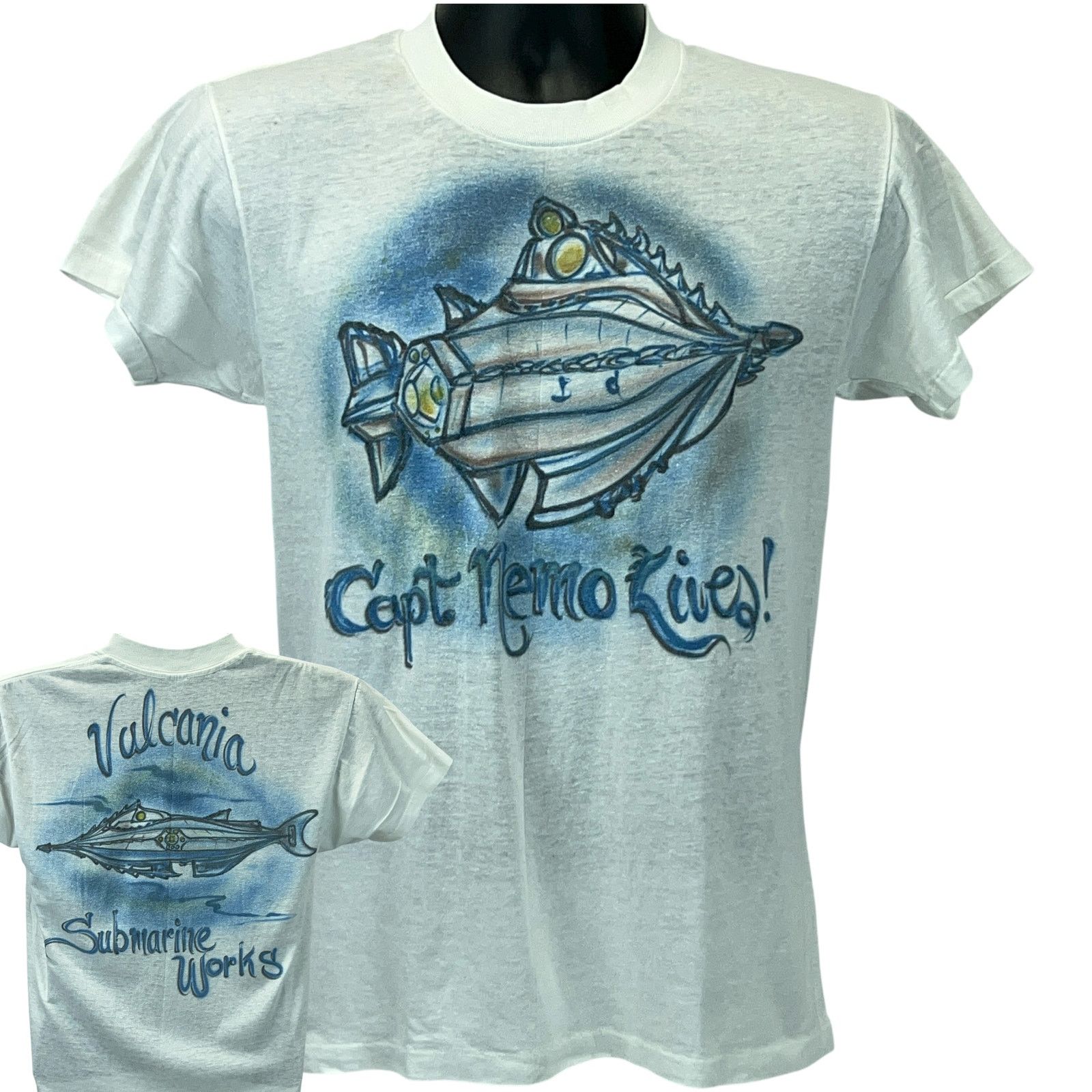 Vintage Vintage 80s Captain Nemo Submarine T Shirt Vulcania S Small Size US S / EU 44-46 / 1 - 1 Thumbnail
