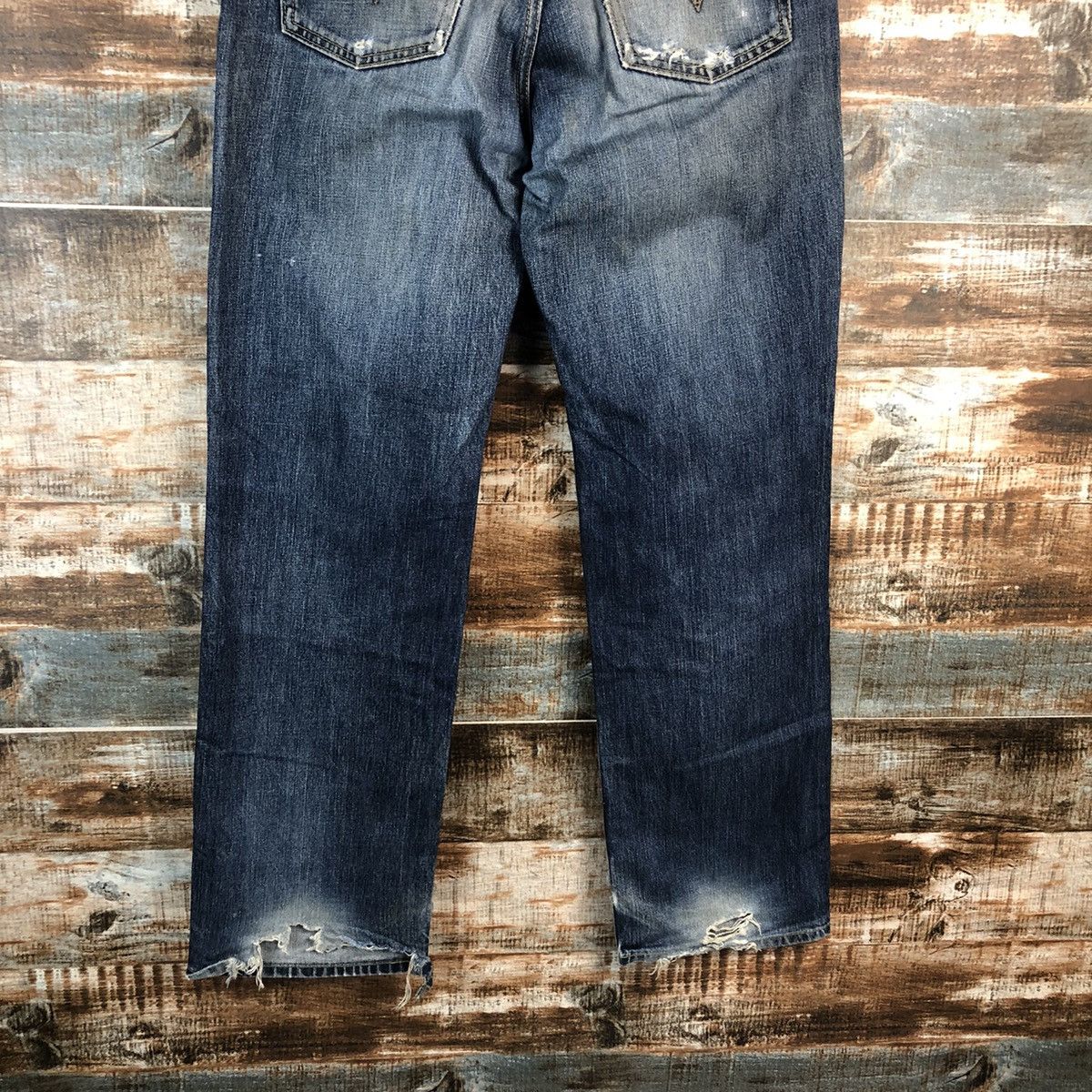 Levi's Levis 502 Blue ripped distressed Denim Pants #A2605 Size US 33 - 14 Thumbnail