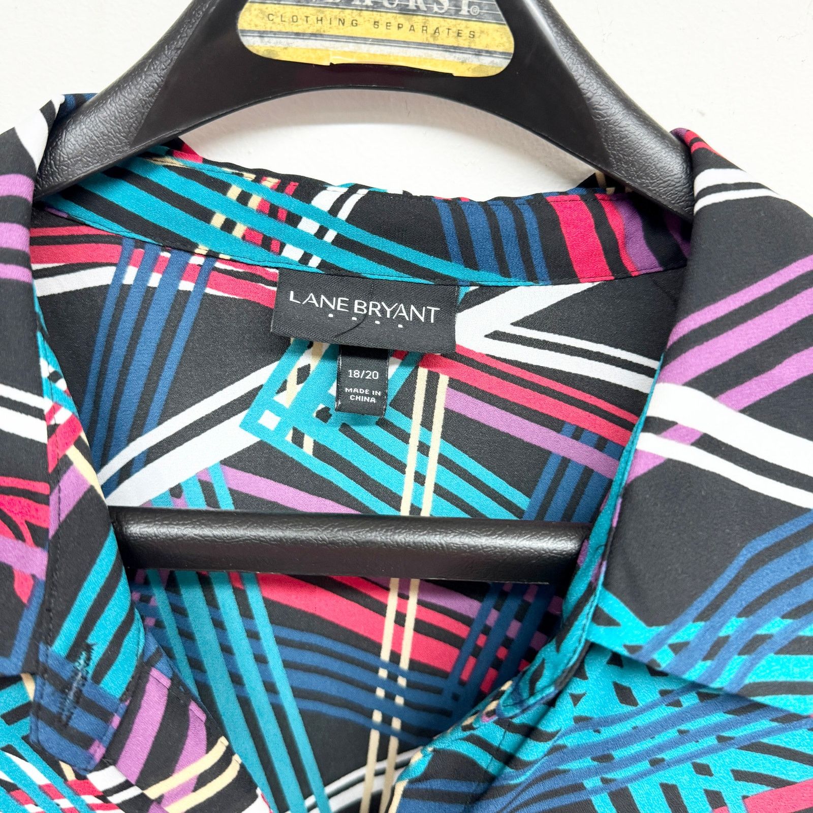 Other Lane Bryant Abstract Multicolor Retro Blouse Size 18/20 Size XXL / US 16-18 / IT 52-54 - 2 Thumbnail