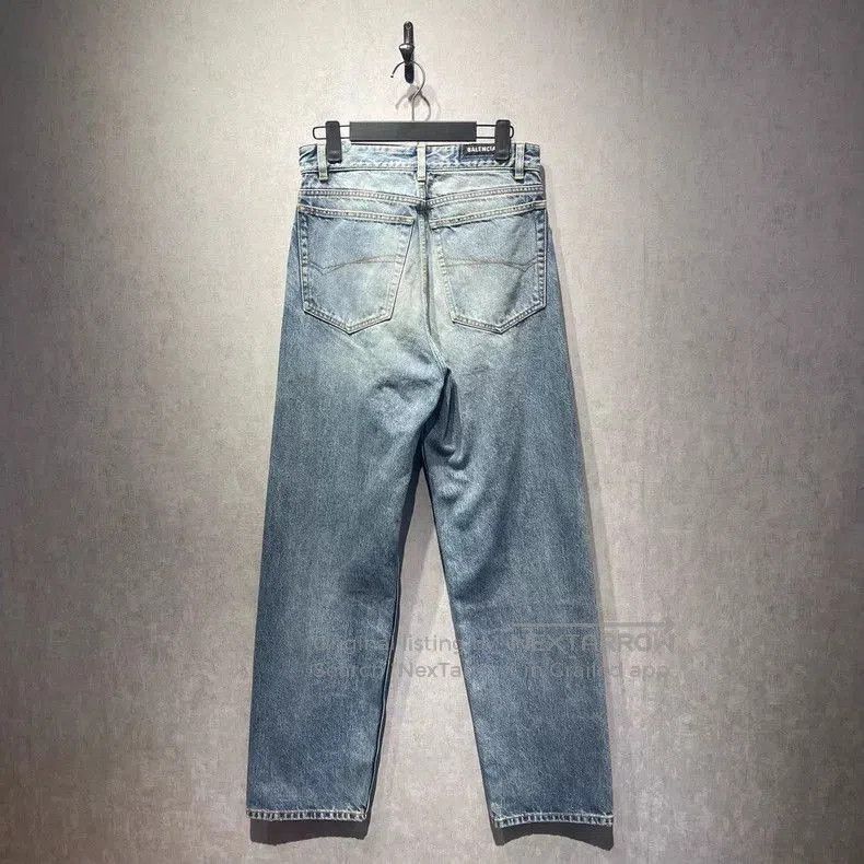 Balenciaga Blue Straight Denim Jeans .