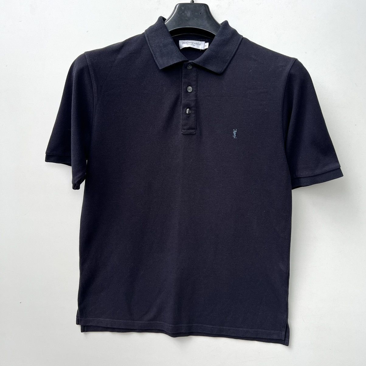 Yves Saint Laurent YSL Yves Saint Laurent Solid Black SS Cotton