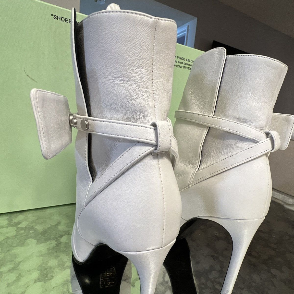 Off-White × Virgil Abloh Off-White Virgil Abloh Leather Zip Tie Pointed Toe Bootie 36 Size US 5.5 / IT 35.5 - 14 Thumbnail