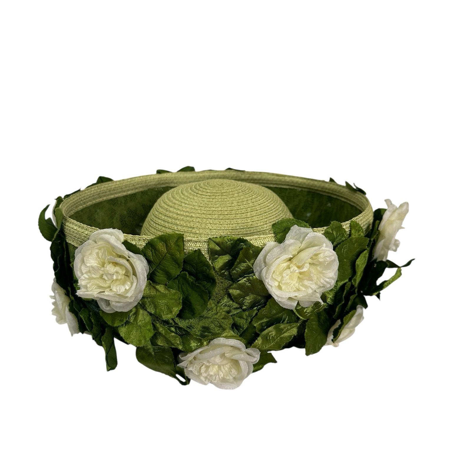 Vintage Vintage Jack McConnell Boutique Green Floral Hat Size ONE SIZE - 6 Thumbnail