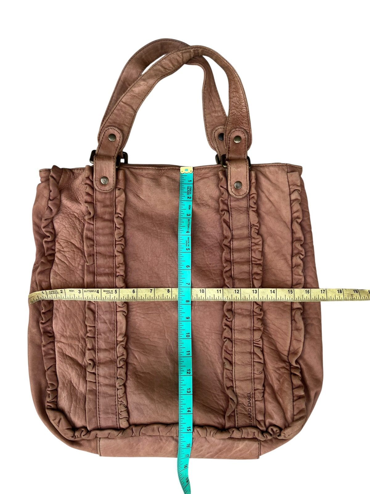 Leather Vintage Gerard Darel Distressed Patina Leather Tote Bag Size ONE SIZE - 3 Thumbnail