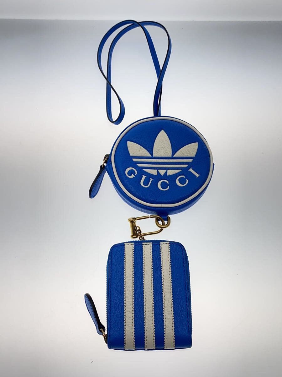 Gucci Gucci x adidas Leather Coin Case Blue Size ONE SIZE - 1 Thumbnail