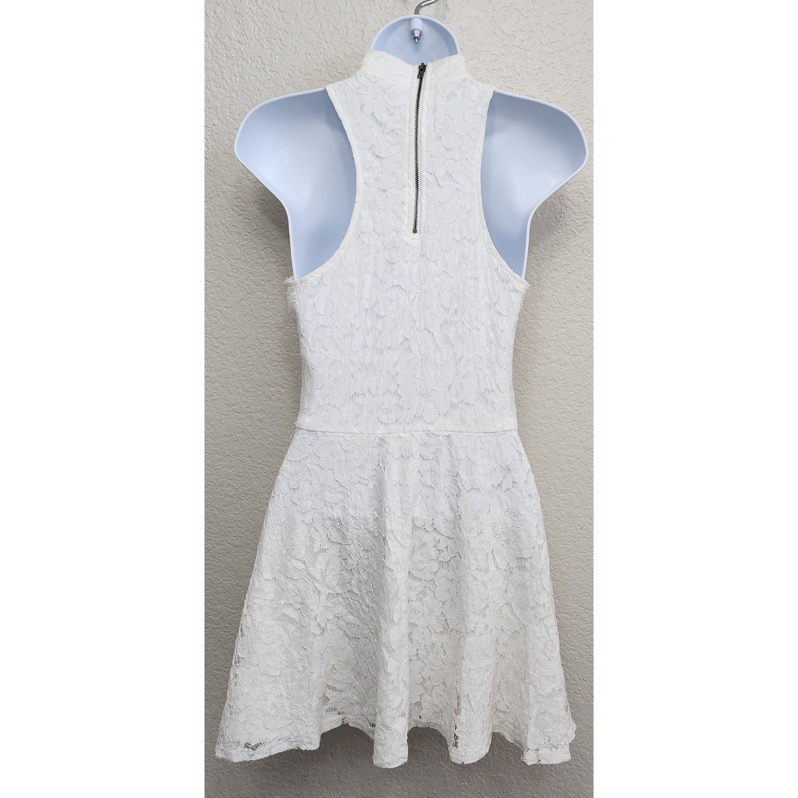 Other Bear Dance White Lace Overlay Fit N Flare Mini Dress Small Size S / US 4 / IT 40 - 4 Thumbnail