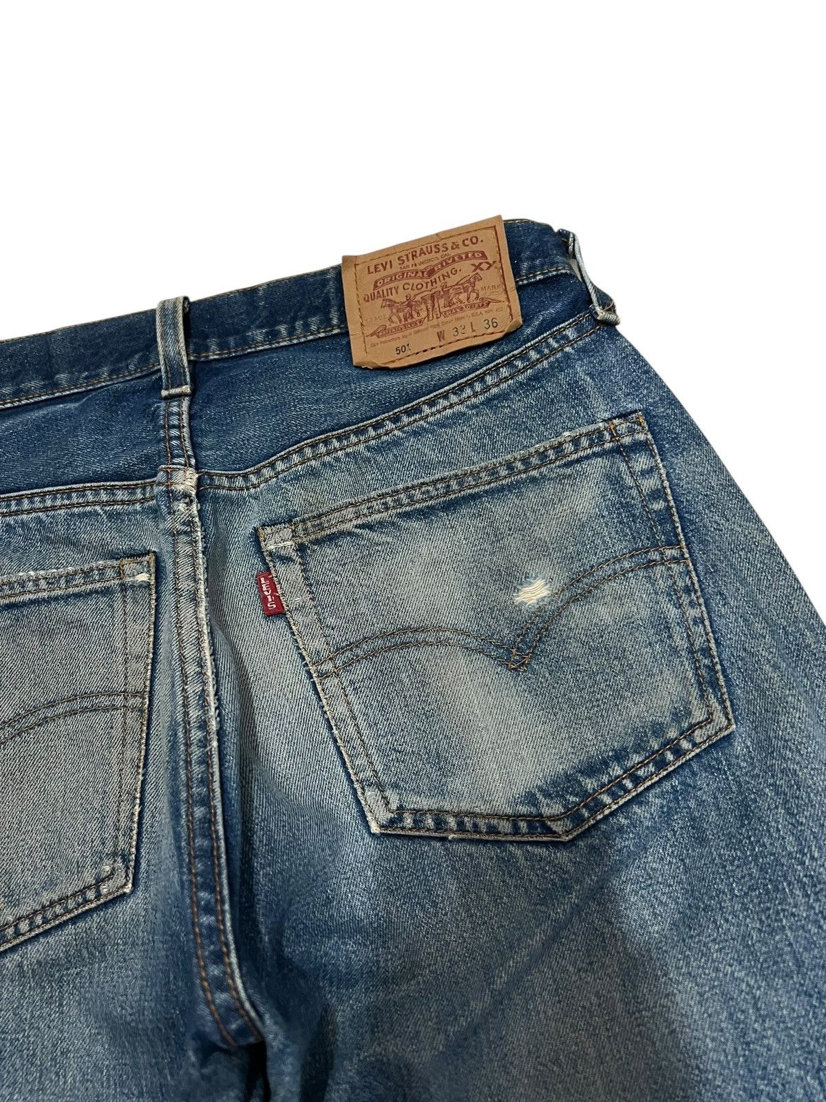 Levi's True Vintage Levis 501 Big E Selvedge Distressed Jean Size US 31 - 17 Thumbnail