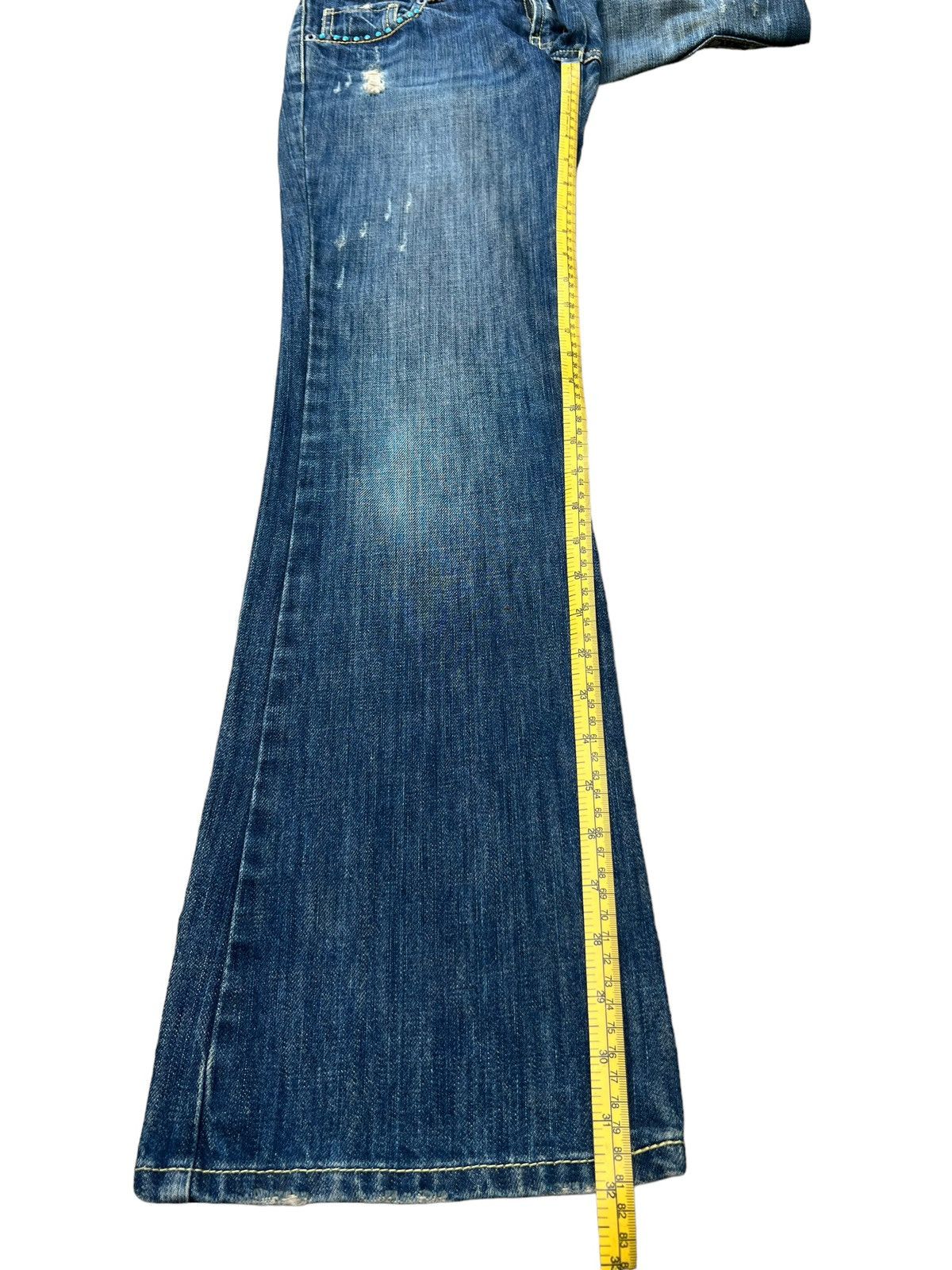 Japanese Brand Flare Jeans Flash Distressed Bootcut Lowrise Denim 32x32 Size US 32 / EU 48 - 12 Thumbnail