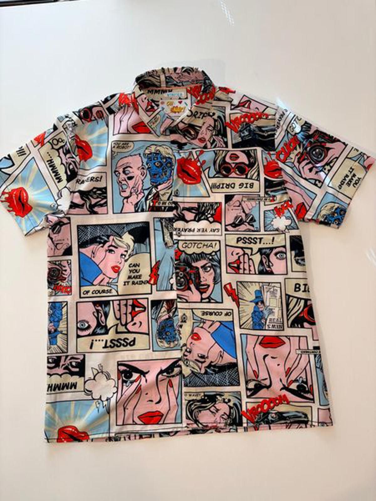 Other Oh Snap! Comic Book Pop Art Short Sleeve Shirt (Size Large) Size US L / EU 52-54 / 3 - 1 Thumbnail