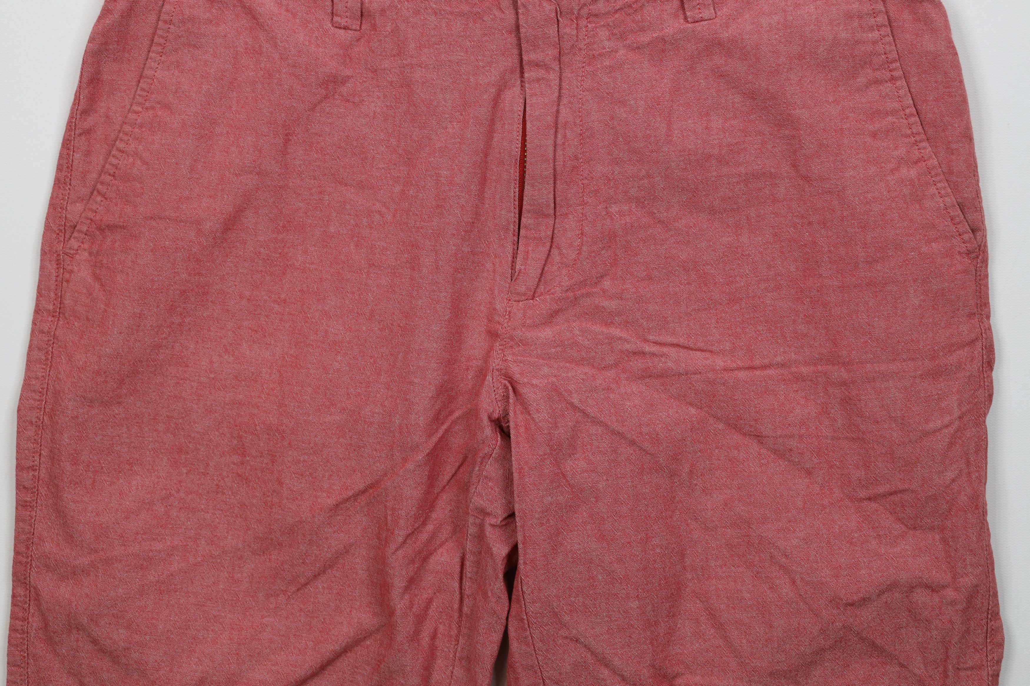 J.Crew J Crew Rivington Chambray Above Knee Chino Shorts Red Cotton Size US 31 - 3 Thumbnail