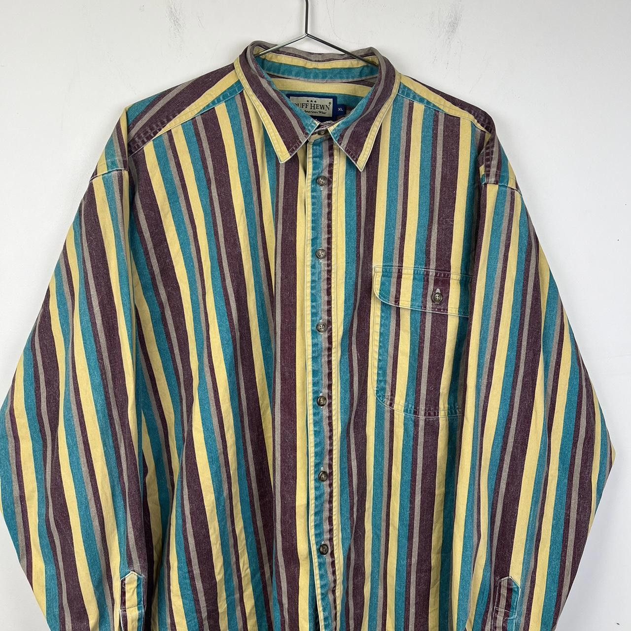 Designer Vintage Ruff Hewn Striped Button-Up Shirt - XL 90s Westen Size US XL / EU 56 / 4 - 2 Thumbnail