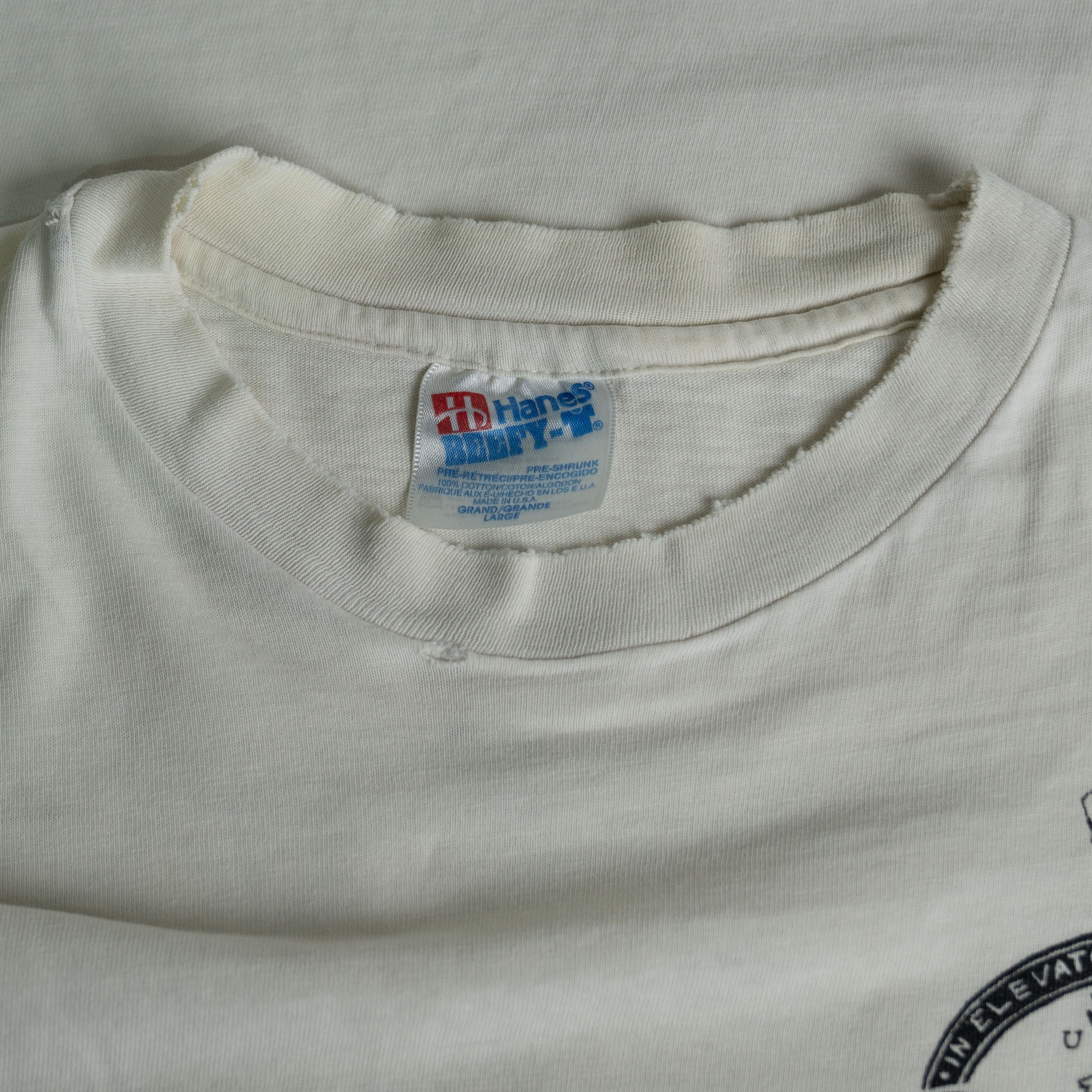 Hanes × Vintage Vintage 1990's Nocturnal Demolition Thrashed Tee Shirt Size US L / EU 52-54 / 3 - 3 Thumbnail