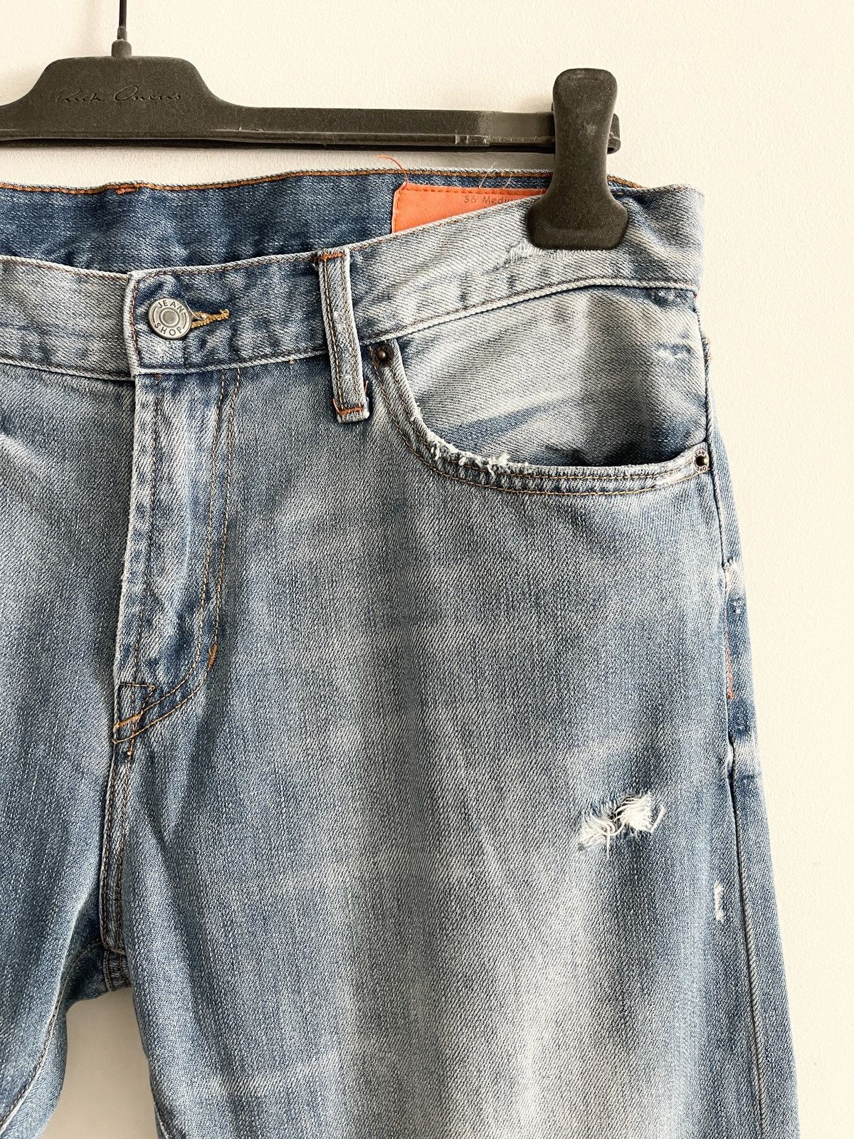 Japanese Brand STEAL! 2000s Jean Shop Distressed Boro Denim Jeans Size US 36 / EU 52 - 4 Thumbnail