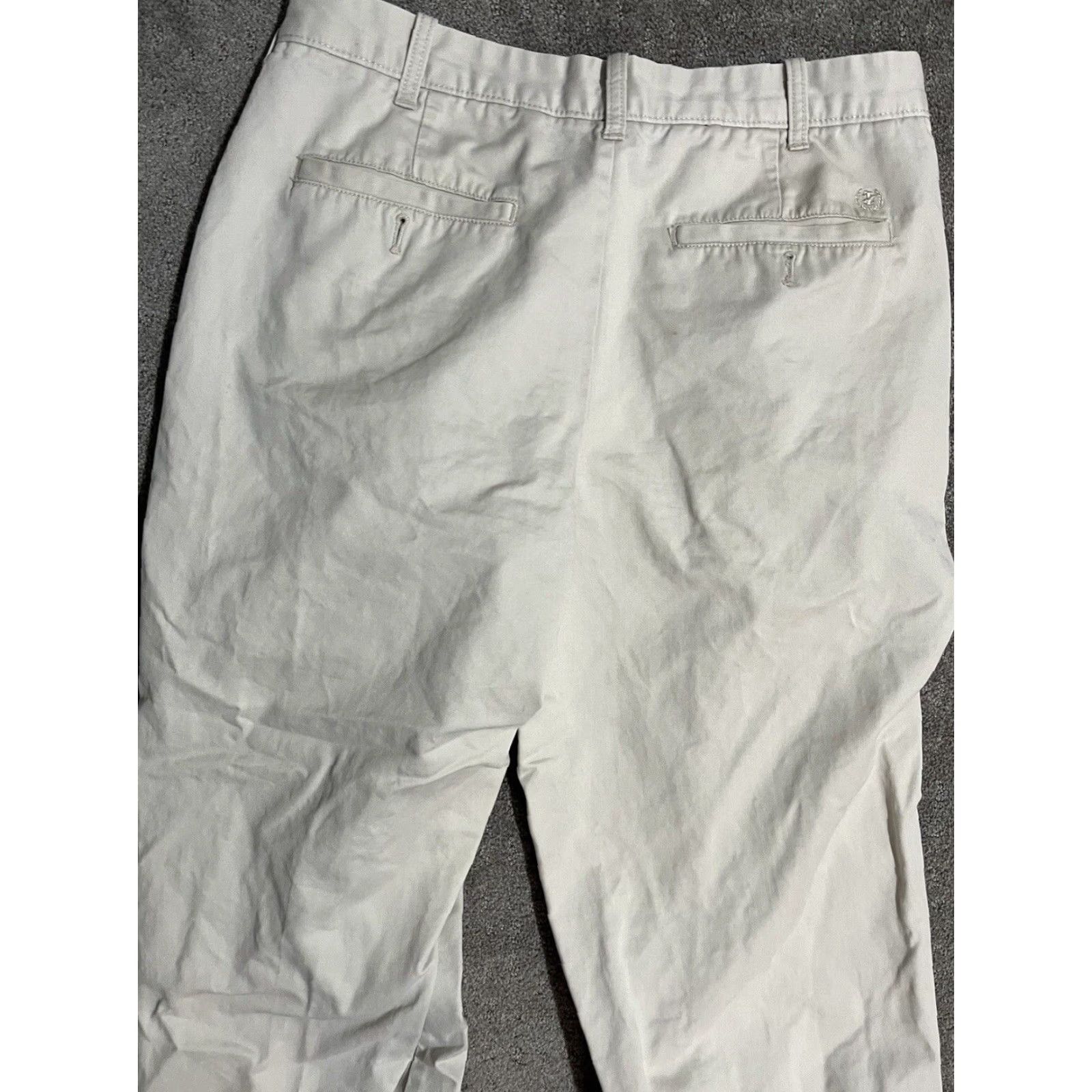 Izod IZOD Saltwater Mens Pants Chino 34 Reg Beige Canvas 90s Preppy Straight Leg Pockets Zipper Button Slim Comfort Size US 34 / EU 50 - 4 Thumbnail
